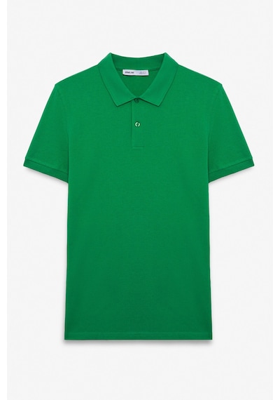 Grimelange Skyloom Erkek %100 Pamuk Kısa Kollu Regular Fit Yeşil Polo Yaka T-shirt Yeşil