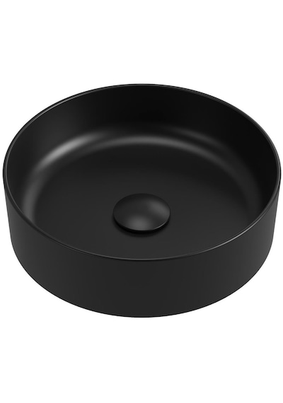 Aqua Bagno Bianzo Batarya Deliksiz Tezgah Üstü Lavabo 42 CM Siyah Mat