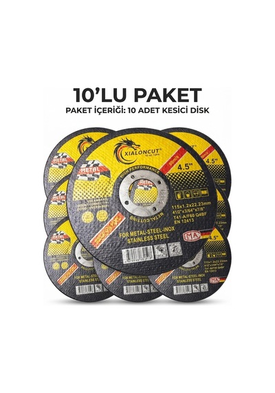 İnox Metal Kesme Diski 115 Mm Pakette 10 Adet