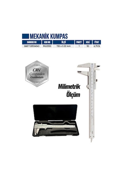 Bay-Tec Mekanik Kumpas 150X0.02 Mm (Mu2550)