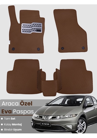 Honda Civic-fk/fn Hatchback 5 Kapı 2006-2012 Uyumlu Eva Paspas Tam Set Araca Özel 707