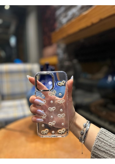 İphone 16 Pro Uyumlu Kurdale Desenli Darbeye Karşı Dayanıklı Kılıf Plastıc Cover Bej