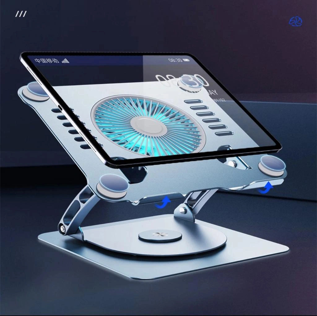 Ayarlanabilir Metal Laptop Standı Fanlı Notebook Tutucu Alüminyum Apple Uyumlu MacBook Yükseltici