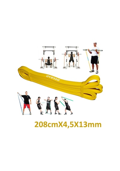 Nk Spor 1 Adet Direnç Lastiği 208cm X 1,5x13mm 3,5-4,5kg Latex Pilates Yoga Spor Egzersiz Fizik Sarı