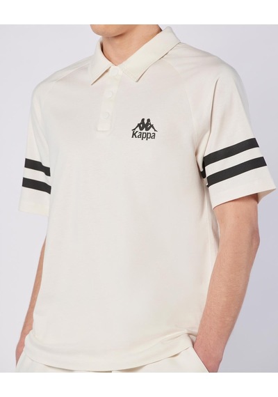 Kappa Porte Tee Erkek Ekru Regular Polo Yaka Tişört