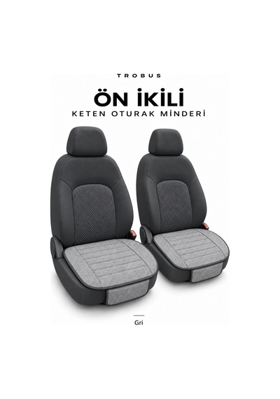 Honda City 2009-2013 Çizgili Keten 3'lü Minder Gri