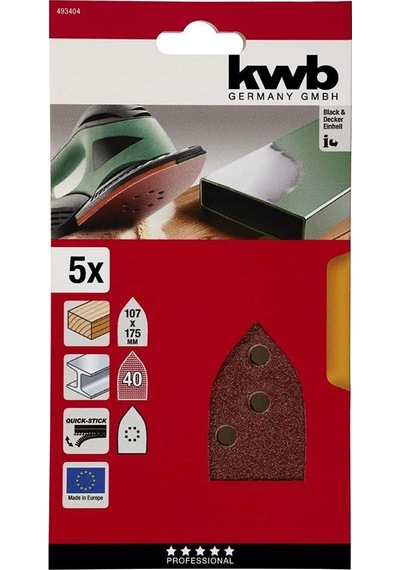 Kwb Üçgen Zımpara Kağıdı 5li 107x175 240kum 493424
