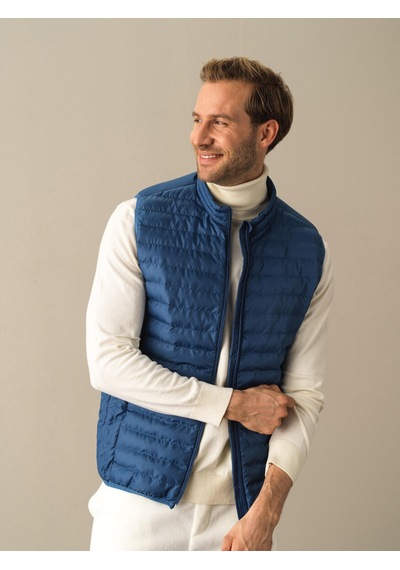 Xint Mavi Regular Fit Dik Yaka Şişme Yelek 190526