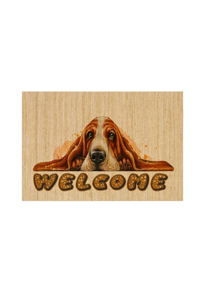 Köpek Figürlü Kapı Önü Halı Paspas 40 X 60 Cm Kahverengi2 - 931759923 Kahverengi2