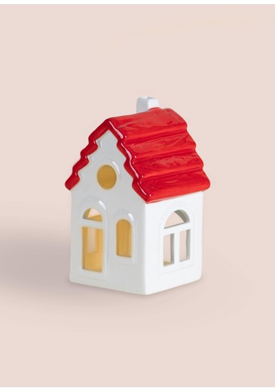 The Mia Dekoratif Tealight Yılbaşı Evi 9x8x15 Cm 1 Adet