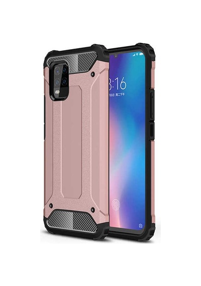 Noktaks - Mi 10 Lite Uyumlu - Kılıf Çift Katman Zırh Tank Crash Military Kapak - Rose Gold Rose Gold
