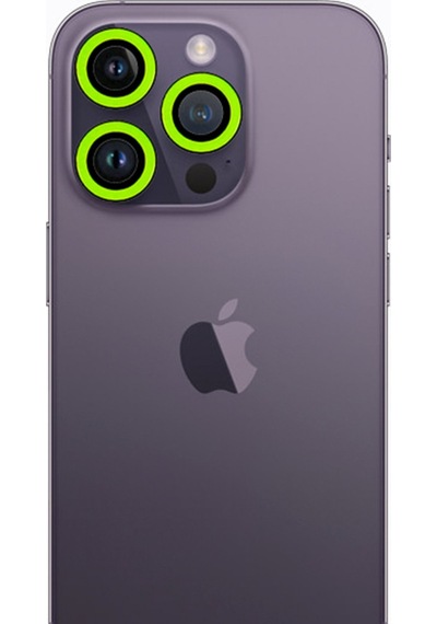 Newface Apple   Uyumlu  iPhone 13 Pro Max Neon Fosforlu Kamera Lens - Yeşil
