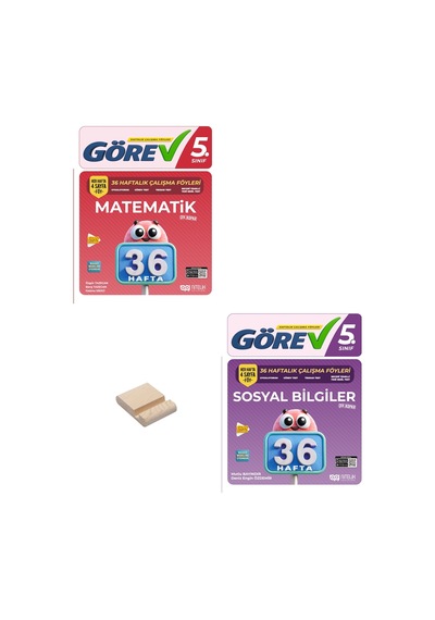 Nitelik 5. Sınıf Matematik Ve Sosyal 36 Haftalık Görev Föyleri + Telefon Standı