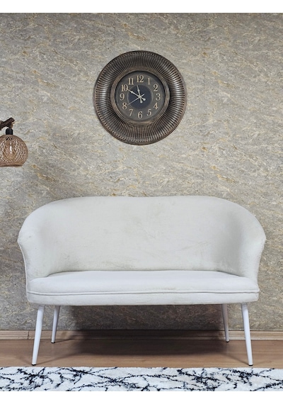 Zafir İkili Teddy Beyaz Boyalı Sivriltme Ayak Çay Seti Koltuk İkili Berjer , Balkon, Salon, Ofis Krem