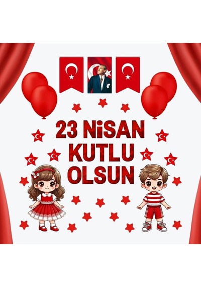 23 Nisan Kutlu Olsun Pano Süsü Genel