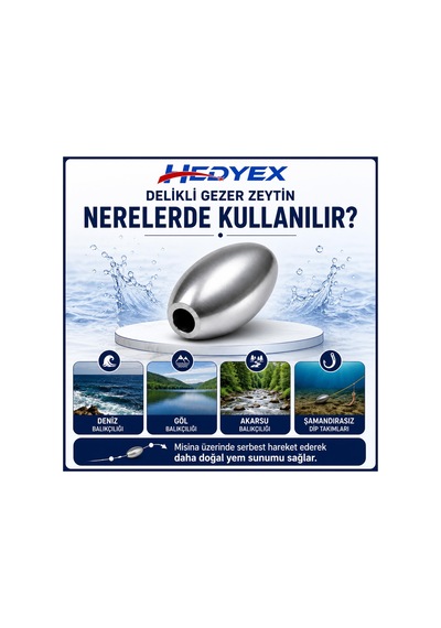 Hedyex 5 Gr 100 Adet 500 Gr Olta Kurşunu Delikli Gezer Zeytin