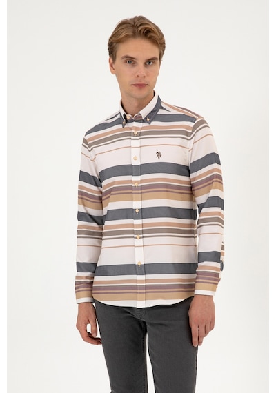 U.s. Polo Assn. Erkek Gömlek Desenli 50316666-vr233 Bisküvi