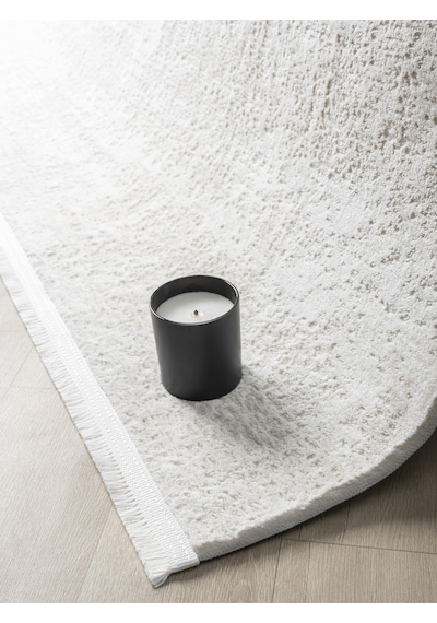 Mariesse Home Vita Serisi Bambu Dokulu Modern Sık Dokuma Koridor Kesme Yolluk Dokuma Makine Halısı Krem