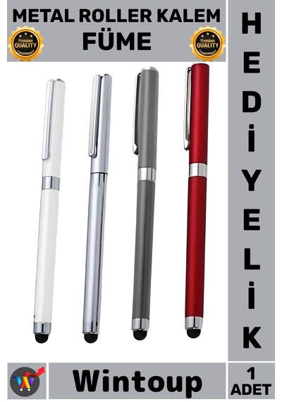 Kalem Lüks Ofis Hediyelik Dokunmatik Şık Tasarım Kurumsal Seri Metal Touchpen Roller Kalem Füme Çok Renkli
