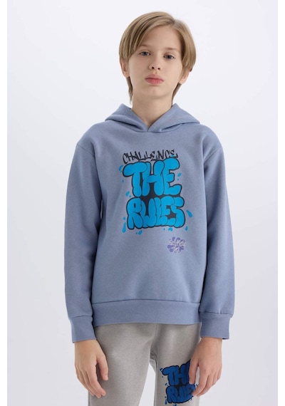 DeFacto Erkek Çocuk Kapüşonlu Baskılı Sweatshirt D4354A8NSBE572