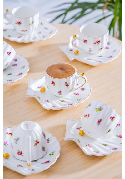 Acar Ladurée 6 Kişilik Kahve Fincan Takımı - 75 Ml Renkli