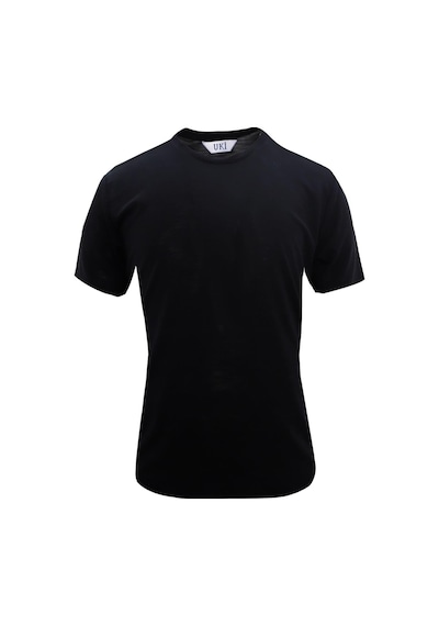 Uki Siyah Modal Bisiklet Yaka T-shirt