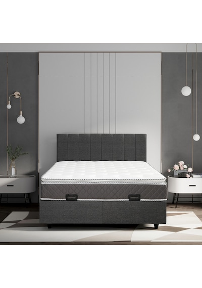 Azra Yatak Elite Pedli Tam Ortopedik Yatak Baza Başlık Seti 160x200