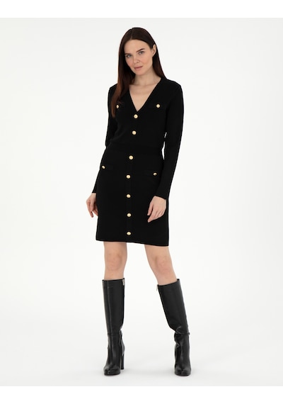 Pierre Cardin Kadın Siyah Elbise Triko 50290605-vr046 Siyah Pierre Cardin Kadın Siyah Elbise Triko 50290605-vr046 Siyah