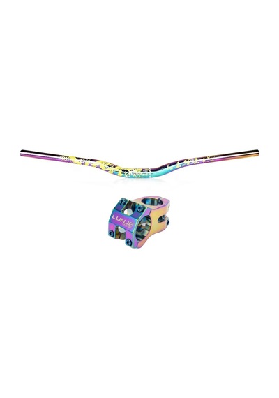 Lunje Rainbow Sarı Alüminyum 780mm Bisiklet Gidon Boğaz Seti Çok Renkli