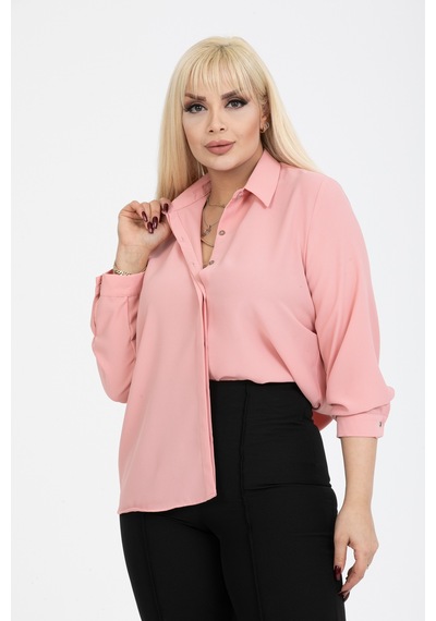 Pera Moda Jessica Büyük Beden Gömlek Pudra