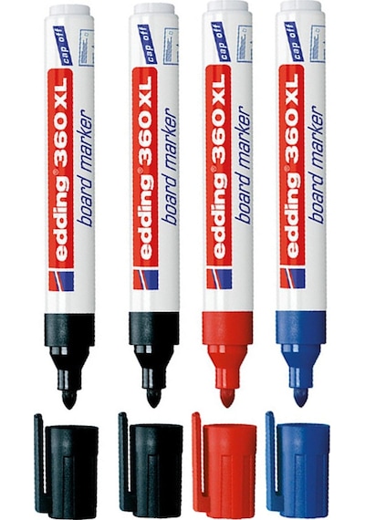 Edding 360 Beyaz Tahta Kalemi 4 Lü Set 2S-1K-1M