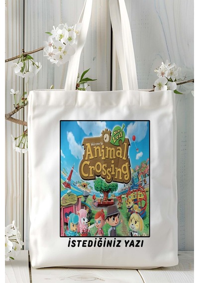 Art Hediye Animal Crossing Oyun Baskılı Omuz Çanta Kişiye Özel Model 2 Çok Renkli
