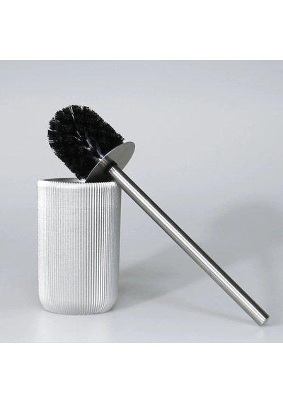By Selim Lydia Gümüş 5 Parça Polyester Banyo Seti Gümüş