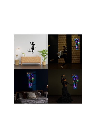 Led Işıklı Dans Temalı Tablo Helen Dekoratif Gece Lambası Çok Renkli - 737251295 Çok Renkli