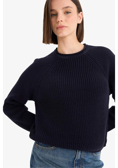 Defacto Coool Regular Fit Bisiklet Yaka Triko Kazak L2567az25wnnv215 Lacivert