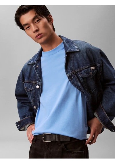 Calvin Klein Ss Easy Monogram Tee, C32, S Mavi Erkek T-shirt