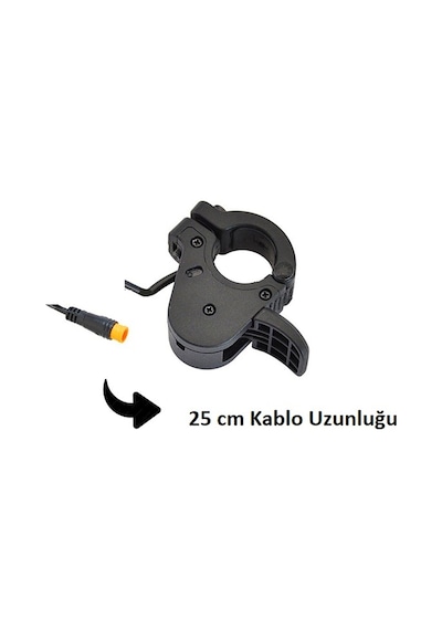 Elektrikli Bisiklet Güç Kolu - 300x, 3pin, Gaz Kolu 25cm Kablo Siyah