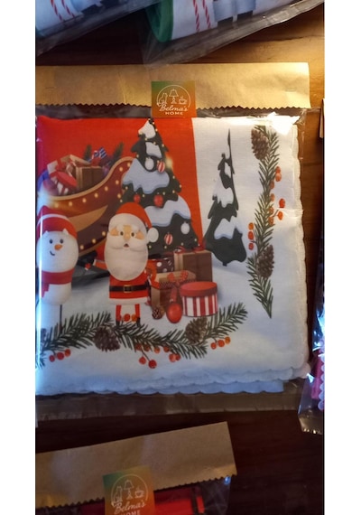 Masa Örtüsü Yeniyıl 90x90 Çok Renkli