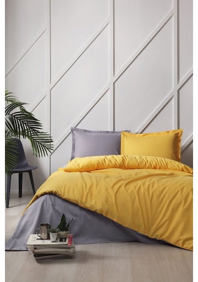 Colormix Çift Kişilik Nevresim Takımı Gold-antrasit Antrasit