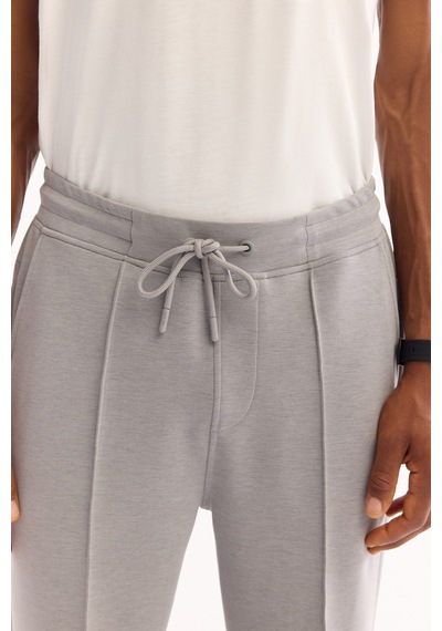 Avva Erkek Gri Beli Lastikli Bağcıklı Soft Touch Bi-stretch Regular Fit Eşofman Altı A52y3406