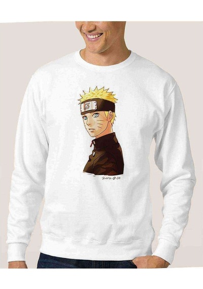 Anime Naruto Kaskashi Hatake Naruto Baskılı Beyaz Erkek Sweat (528473948)