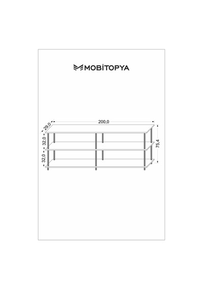 Çevir Kur 200 Cm Antrasit Bd Raflı Konsol 200 75 29 Cm Antrasit