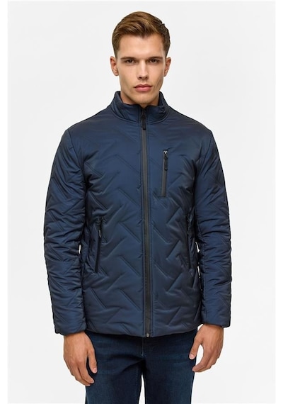SÜVARİ Lacivert Slim Kapitone Mont Lacivert