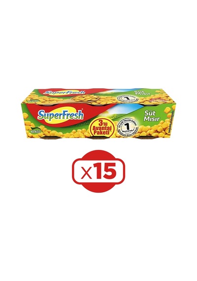 Superfresh Mısır Konserve 15'li 3 x 200 G