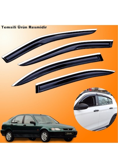 Honda Euro Civic Mügen Cam Rüzgarlığı Abs Krom Nikelajlı Cam Rüzgarlığı 1996-2001 Arası 4 Lü Set
