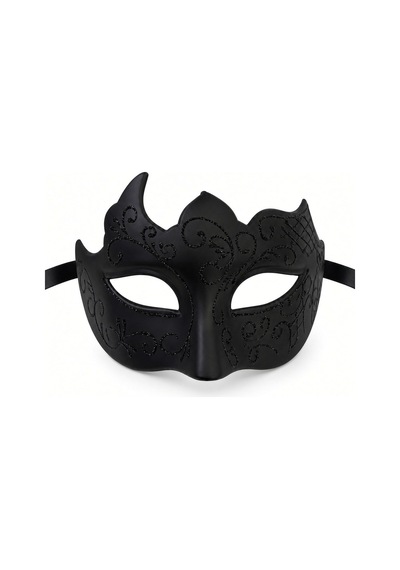 Siyah Venedik Maskesi Sim Desenli Bağcıklı Maskeli Balo Parti Kostüm Halloween Cadılar Bayramı