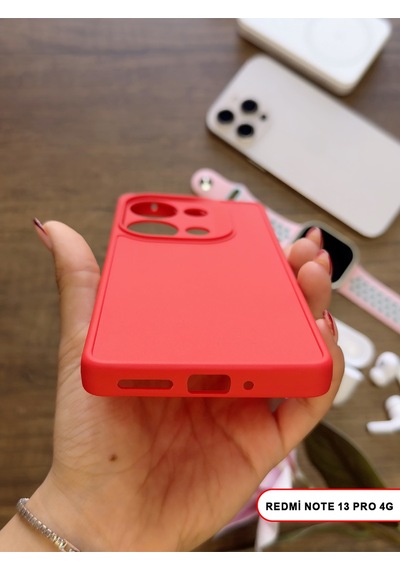 Redmi Note 13 Pro 4g Uyumlu Kamera Korumalı Darbeye Dayanıklı Renk Atmayan Keep Silikon Kılıf Kırmızı