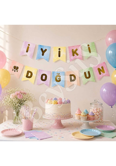 İyiki Doğdun Banner Makaron Tüm Yaşlar