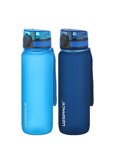 Uzspace 2'li Tritan Matara Seti 800 Ml 14 Farklı Renk Seçeneği Fiftyfifty-3053seta Mavi-Lacivert