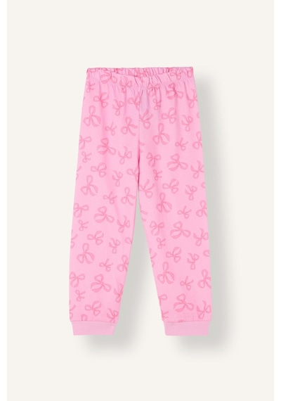 Defacto Uzun Kollu Üst Lastikli Paça Alt Fiyonk Desenli 2li Pijama Takımı Kız Bebek I3904a526auer105 Ekru-er105